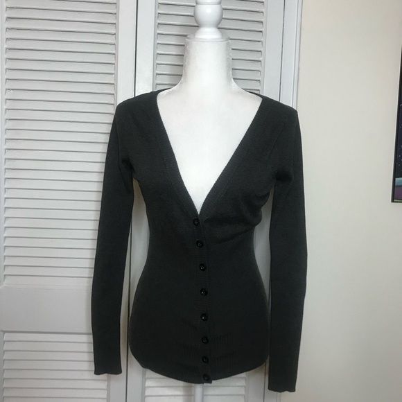 Heathered dark grey cardigan by Necessary Objects - Picture 1 of 3